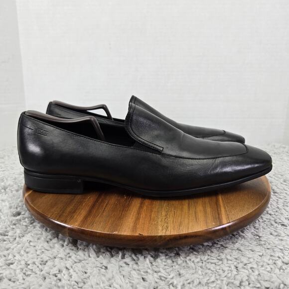 Hugo Boss Varmons Black Leather Casual Lifestyle Daily Slip On Loafers Mens 11 - Picture 4 of 16